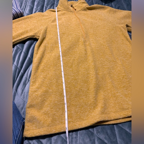 Eddie Bauer Quest Fleece 1/4 Zip Pullover in gold heather, size Tall Medium - Picture 2 of 10